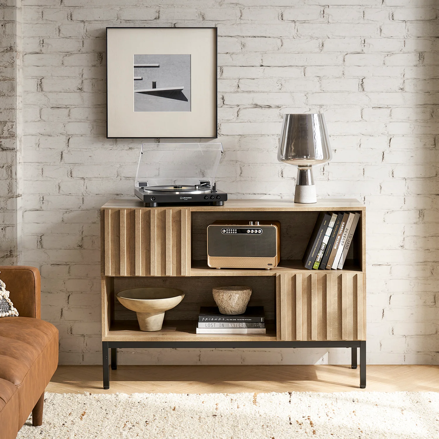 Entryway Table Console Table TV Stand Storage Cabinet with Doors