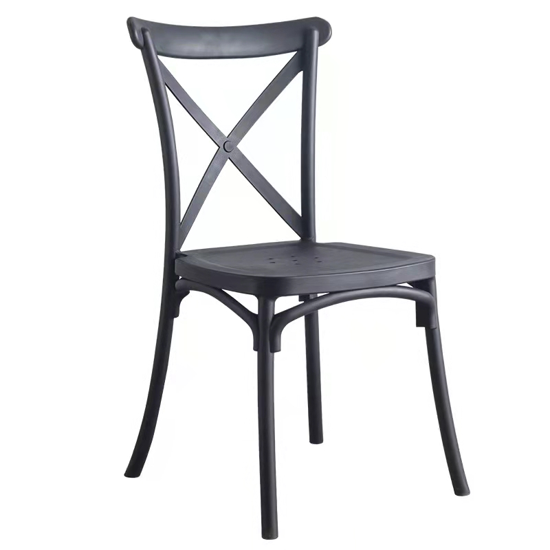 White Plastic Stackable Cross Back Dining Chairs Event Chairs
