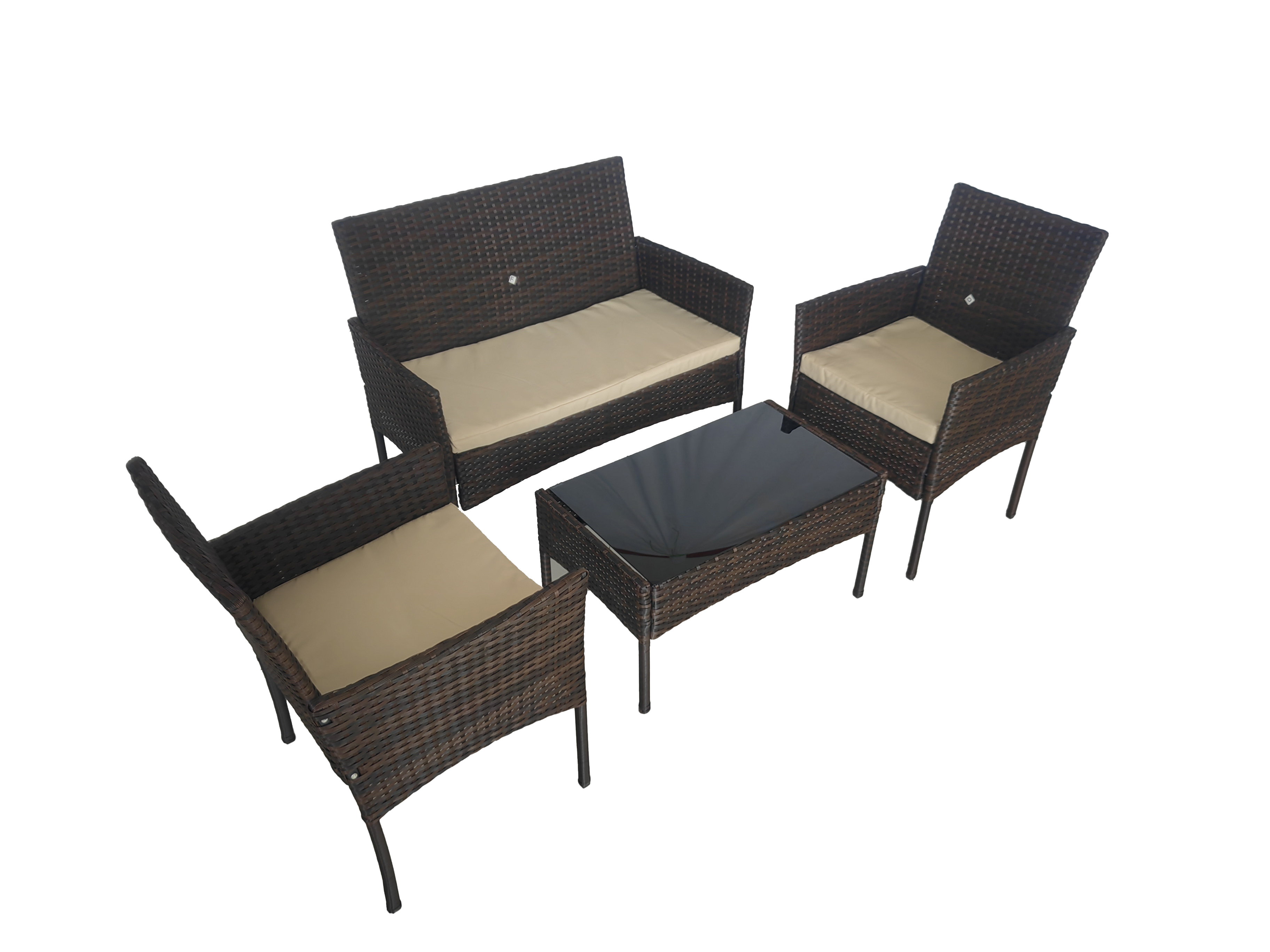 PE Wicker Table and Chair Outdoor Sofa Set Garden Rattan Wicker Table and Chair Set