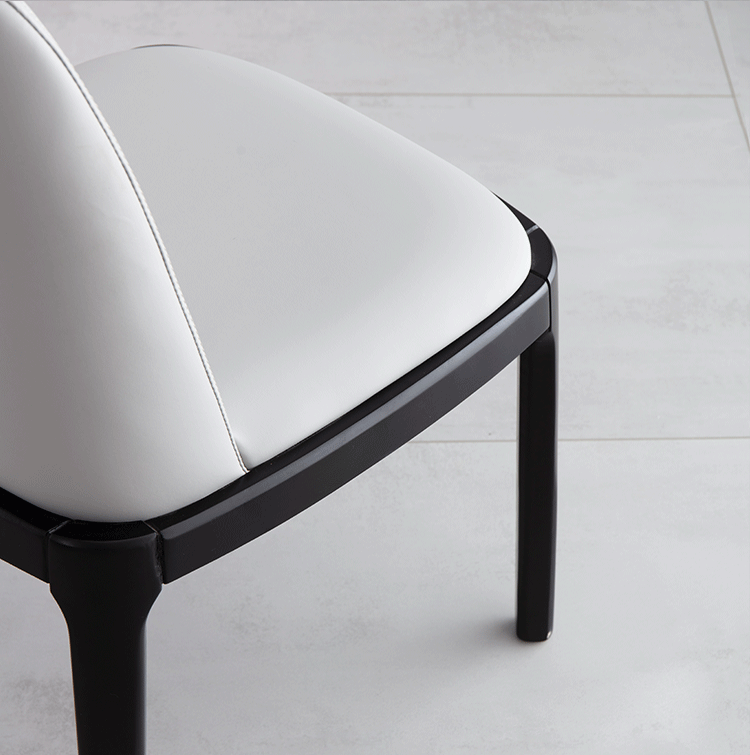 PU Leather Upholstery Seat and Back Plastic Base Black Color Restaurant Dining Chair Furniture