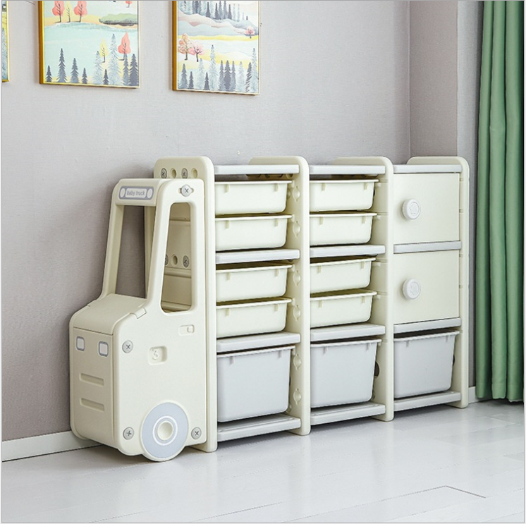 Newest Modern Minimalist Layer Children's Toy Car Baby Cartoon Storage Cabinet Rack