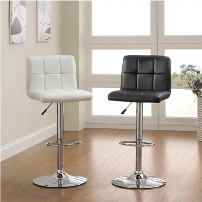 Modern bar Chairs bar Lounge Chairs Metal High Chair Pu Upholstere Adjustable Chromed Footrest Barstool