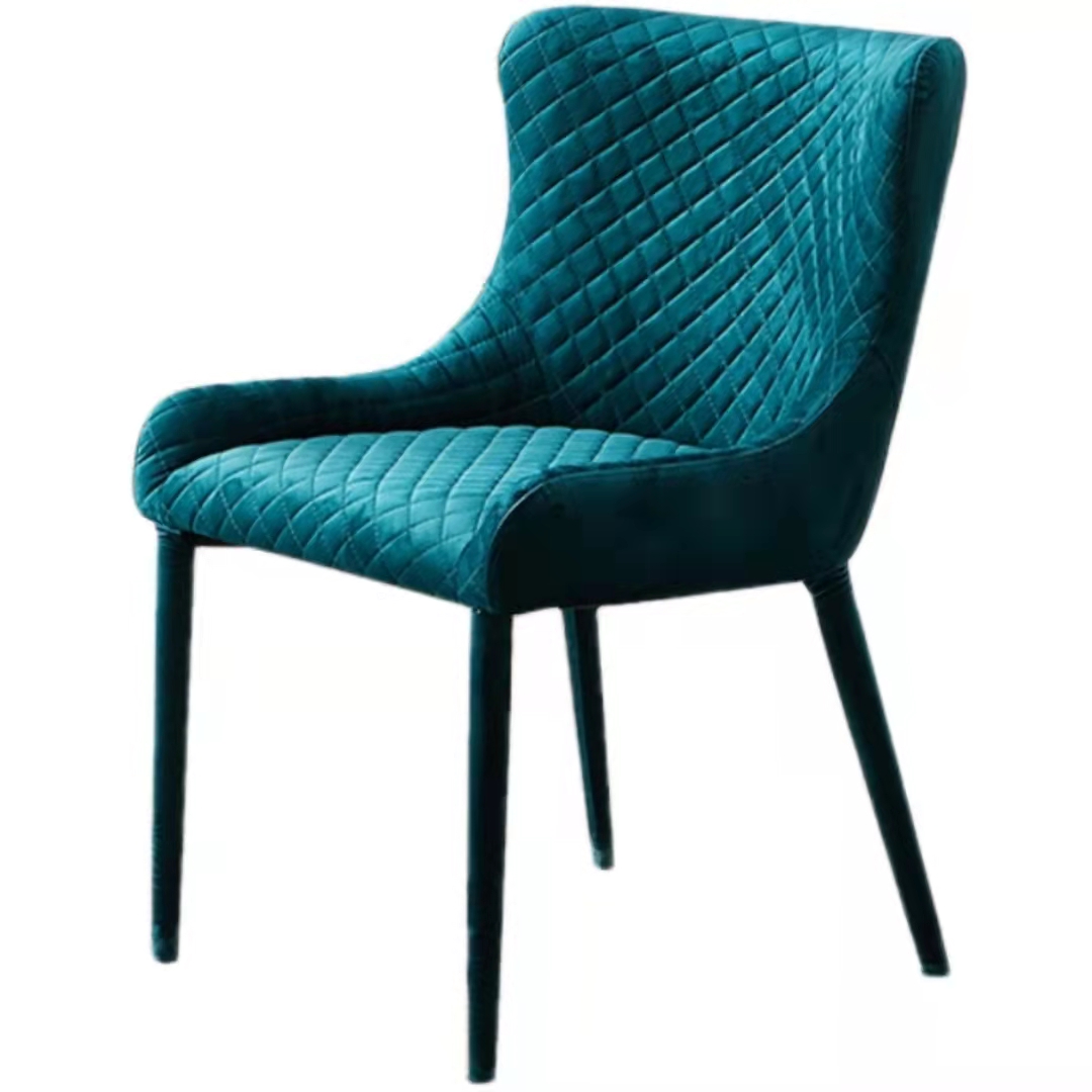 Home Furniture Nordic Velvet Modern Luxury Dining Chairs With Metal Legs
