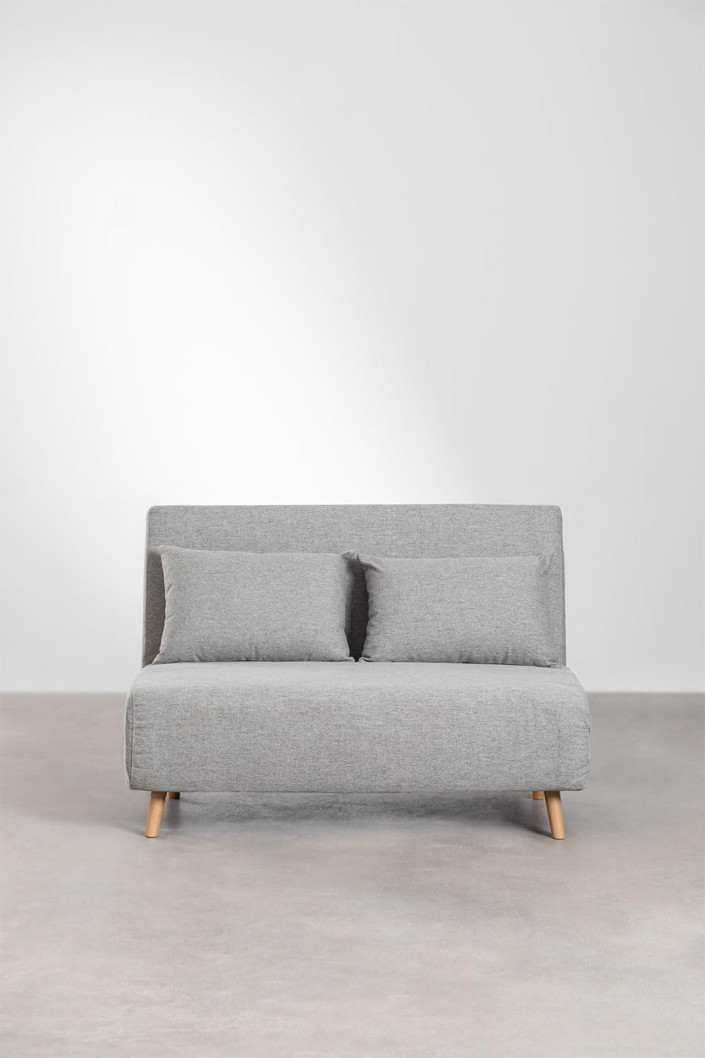 Velvet or Linen Fabric Sofa Bed Double Seat with Solid Wood Leg