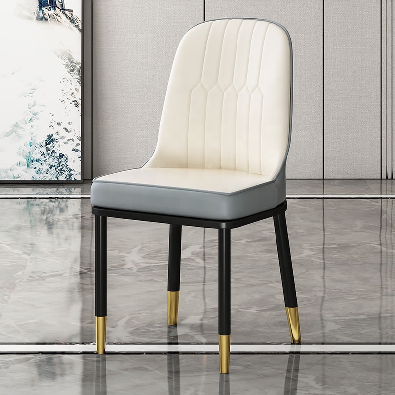 Modern Style Dining Room Restaurant Furniture Upholstered Chairs PU Leather Dining Chairs Modern With Metal Frame