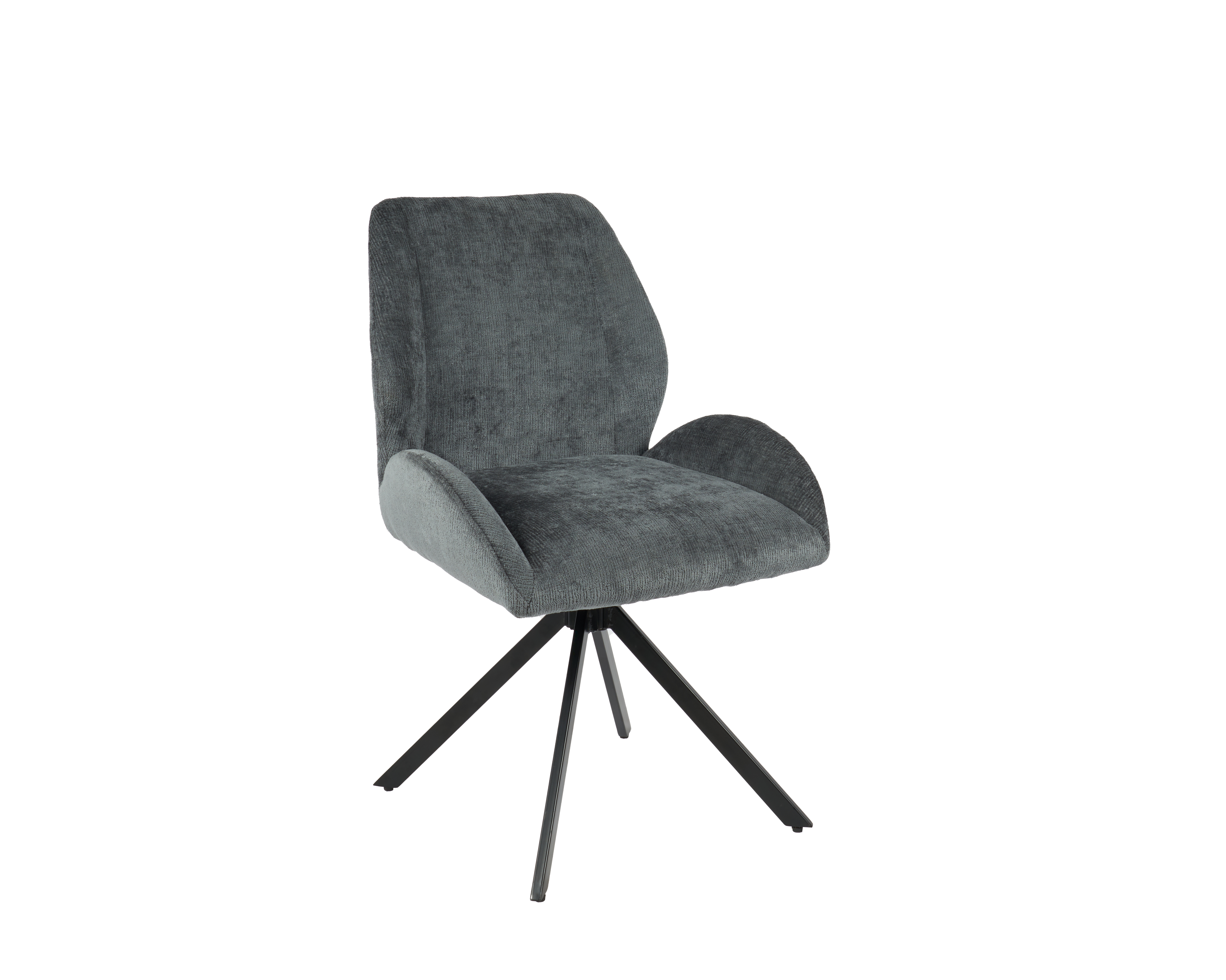  Nordic Modern Luxury Upholstered Room Chair Popular Design Fabric Dining Room Chairs With Black Metal Legs