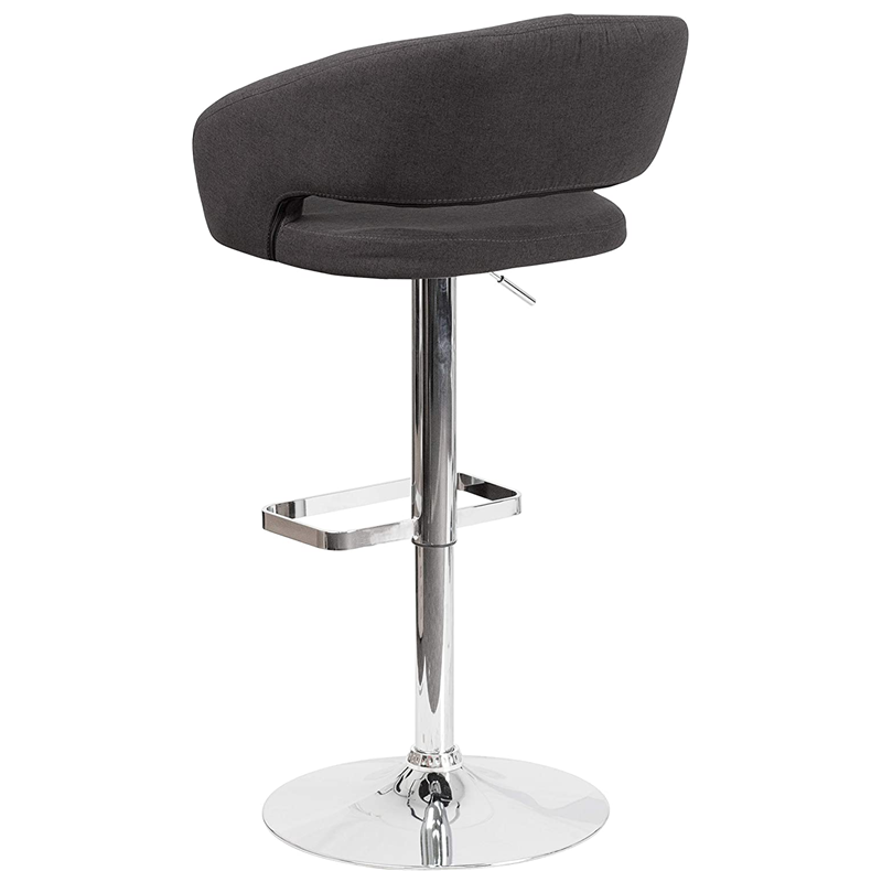 Modern New Cheap Comercial Swivel Gray Luxury Velvet Fabric Metal Stools Bar Chairs