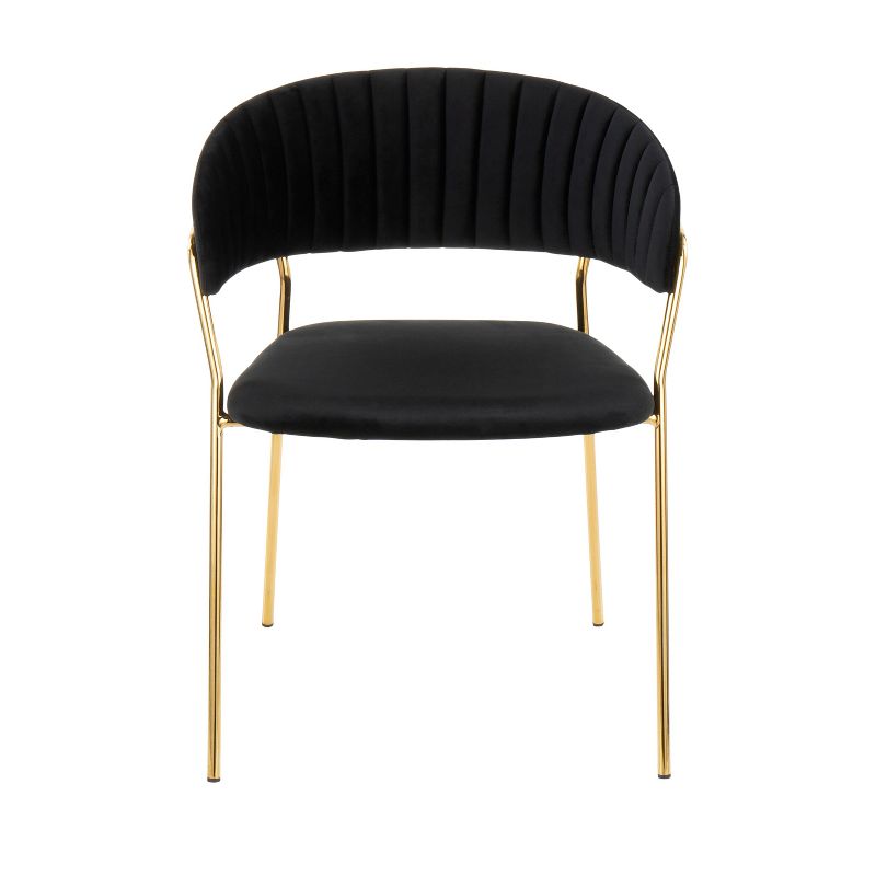  Luxury Modern Design Velvet Fabric Dining Chairs Home Furniture Golden Frame Dining Chairs