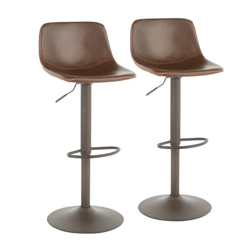 Modern Stylish Metal Frame Bar Stool Chair Adjustable Leather Bar Stools for Kitchen