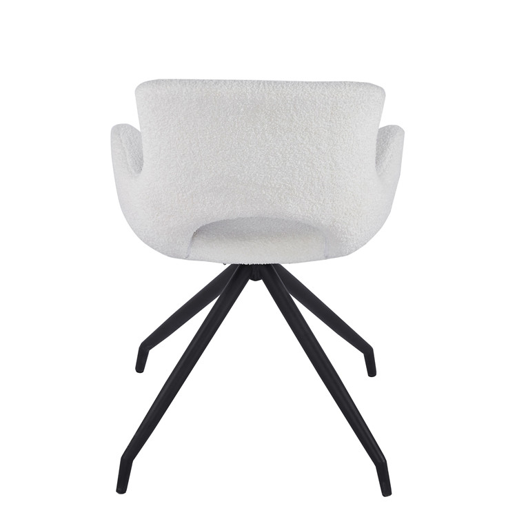Newest Luxury White Lambs Wool Design Upholstered Dining Chair Gold Leg Verified Modern Dining Room Chair