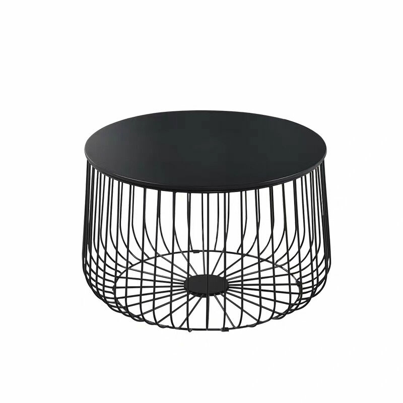Nordic Living Room Furniture Design Tea End Coffee Table Simple Round Furniture Table Metal Wire Table