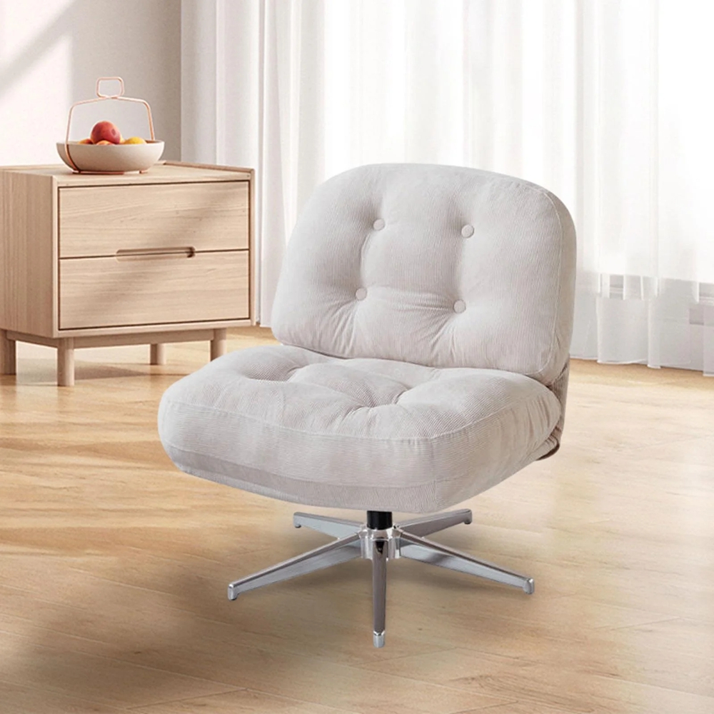 360° Swivel Chair Soft Ergonomic Backrest Lazy Couch Chairs Armless Accent Chair