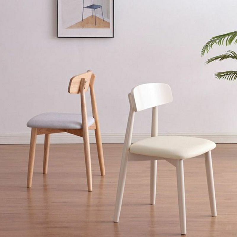 Dining Room Furniture Fabric Covered Upholstered Chairs Wood Dining Chair with Natural Color