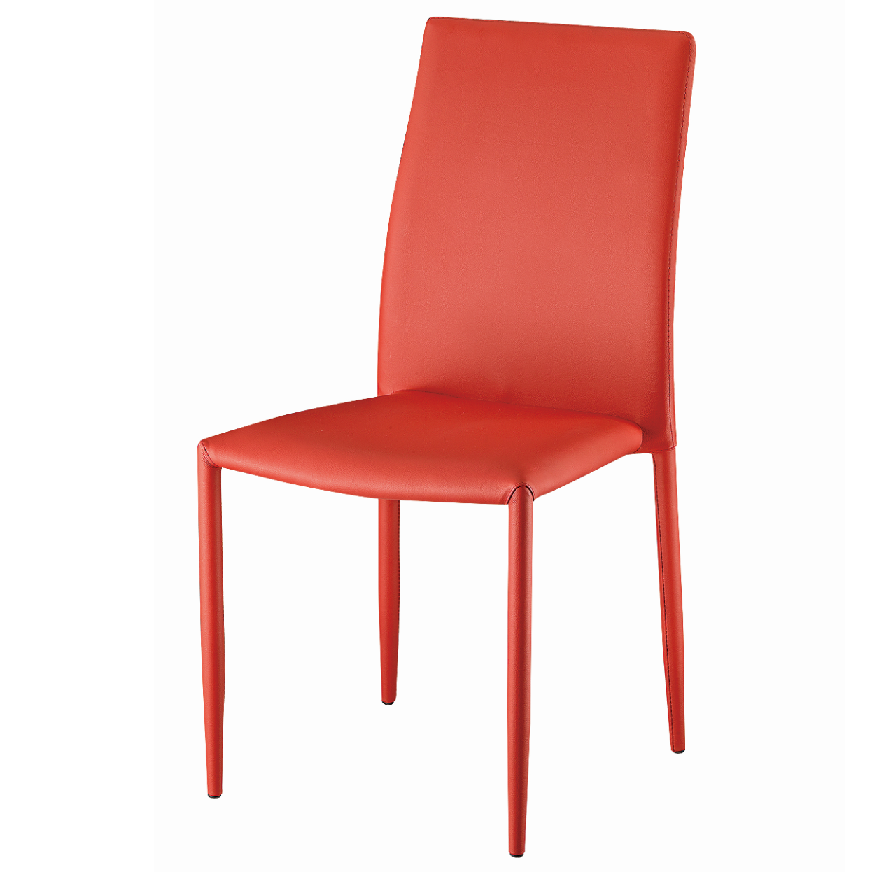 High Quality Modern Dining Room Nordic Design Leather Fabric Seat Metal Legs Dining Chair