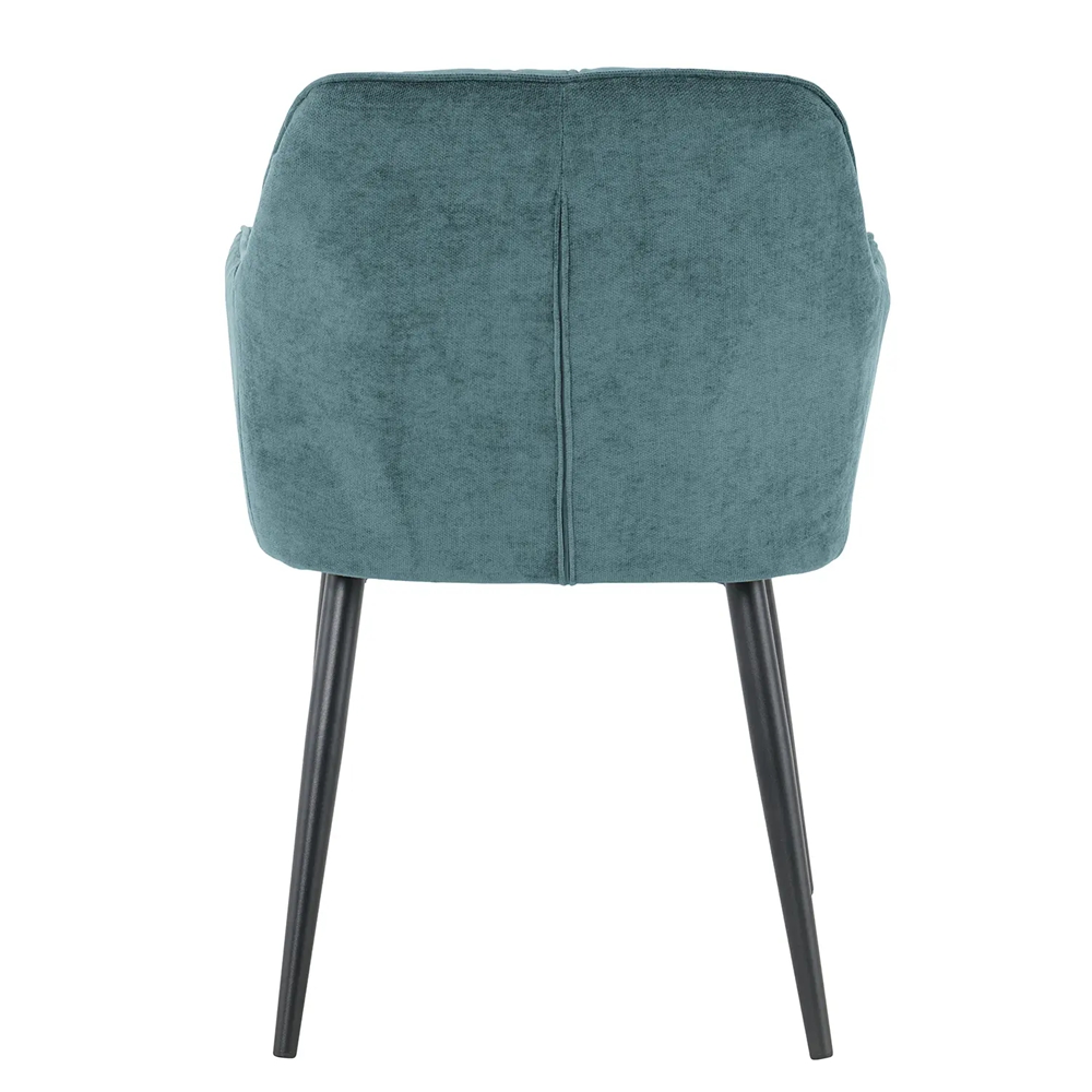 Modern Dining Room Furniture Linen Chairs Green Dining Chair with Metal Legs