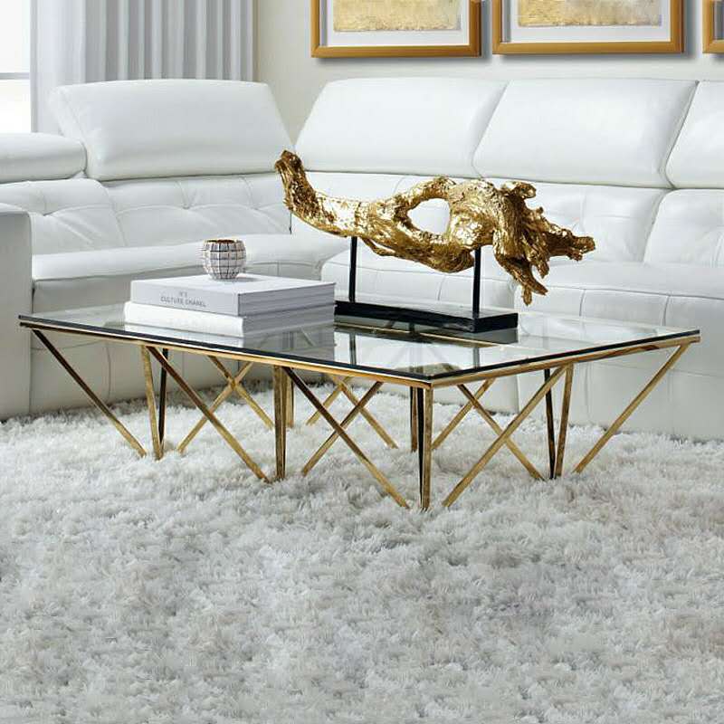 Black Tempered Glass Top Coffee Table Use for Living Room