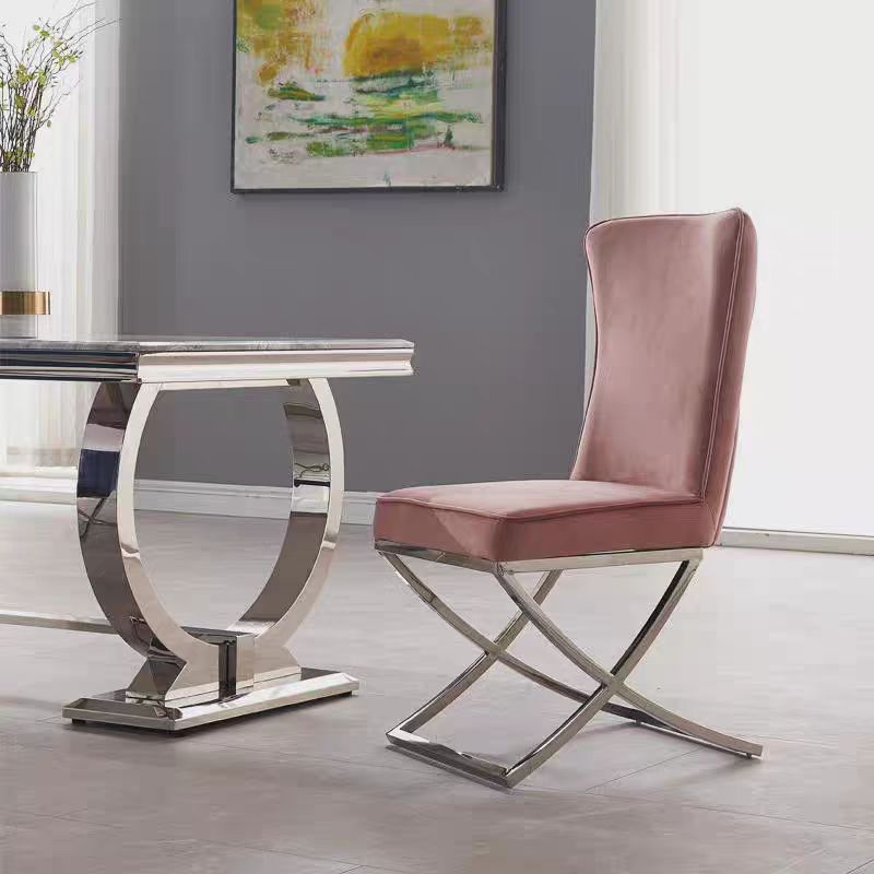 Velvet Restaurant Dining Room Chairs Design Upholstered Soft Fabric Nordic Luxury Modern for Restaurant