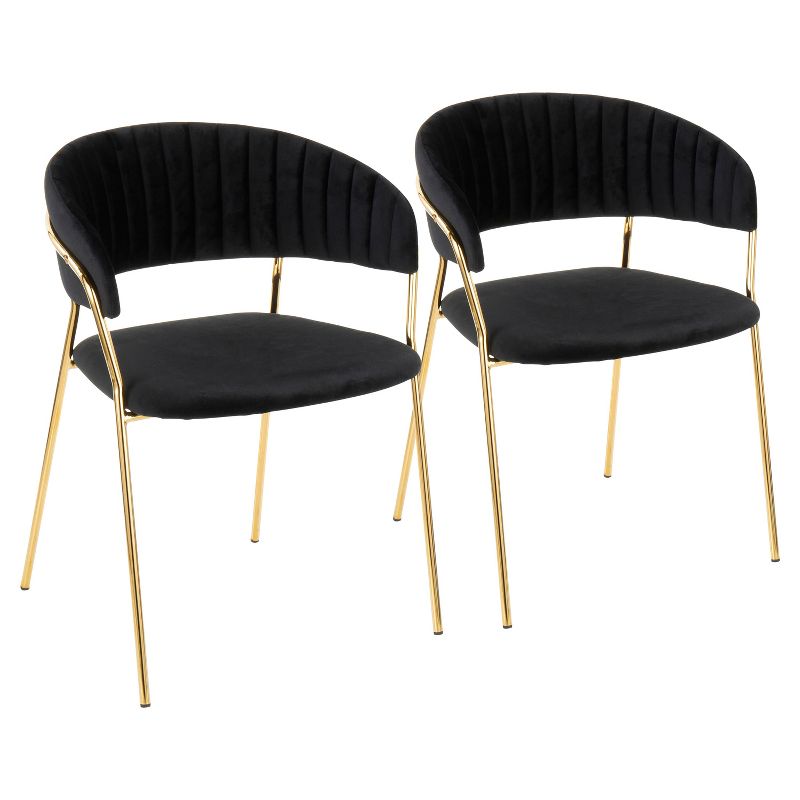  Luxury Modern Design Velvet Fabric Dining Chairs Home Furniture Golden Frame Dining Chairs