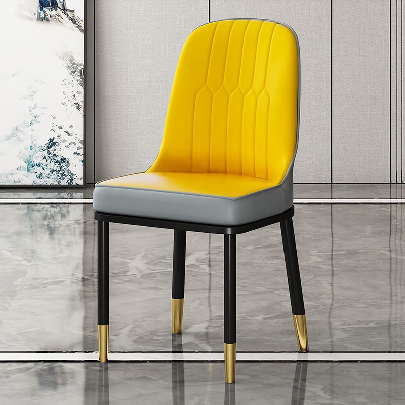 Modern Style Dining Room Restaurant Furniture Upholstered Chairs PU Leather Dining Chairs Modern With Metal Frame