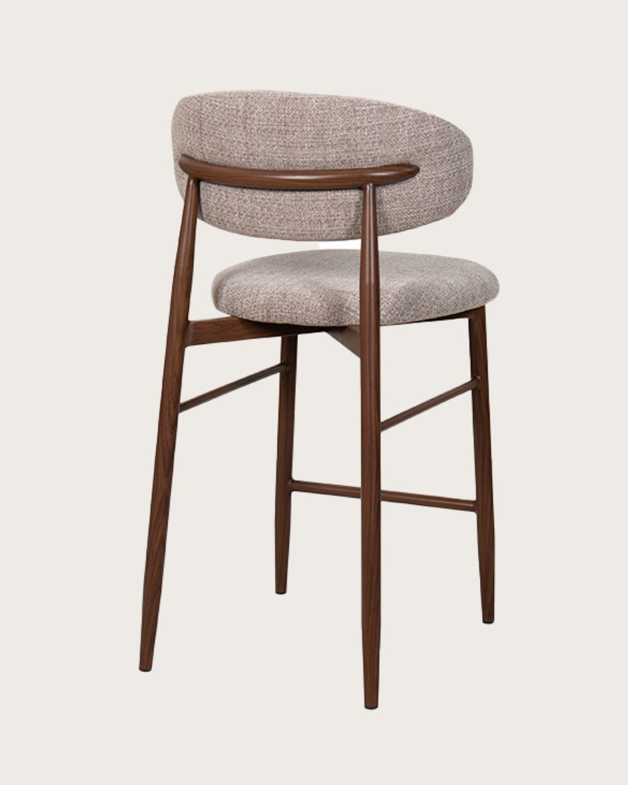  Modern Nordic Light Luxury Metal Leg Fabric High Stools Bar Chair