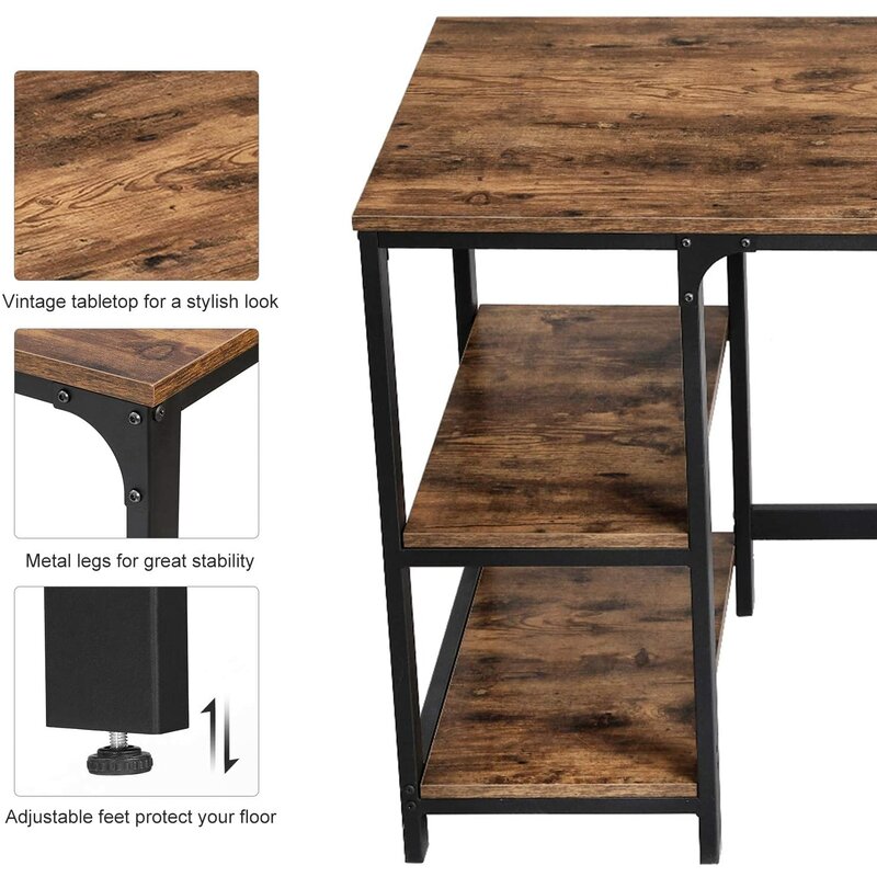 Modern Simple Wood Computer Desks Office Fourniture Shelves Learning Desk Top Computer