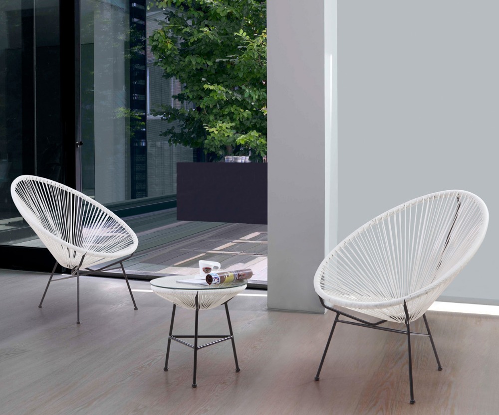 Outdoor Garden Leisure Steel Frame Rattan Bistro Acapulco Chair Egg Shaped Wicker Nest Chairs