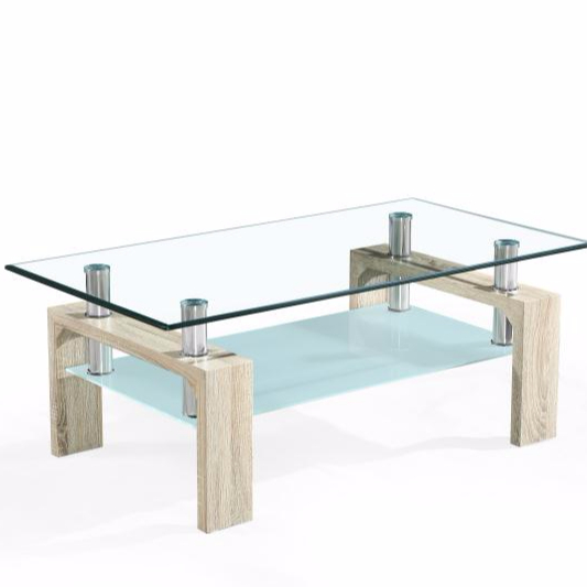Center Table Living Room Furniture Coffee Table MDF and Tempered Glass Modern Customized Console Table