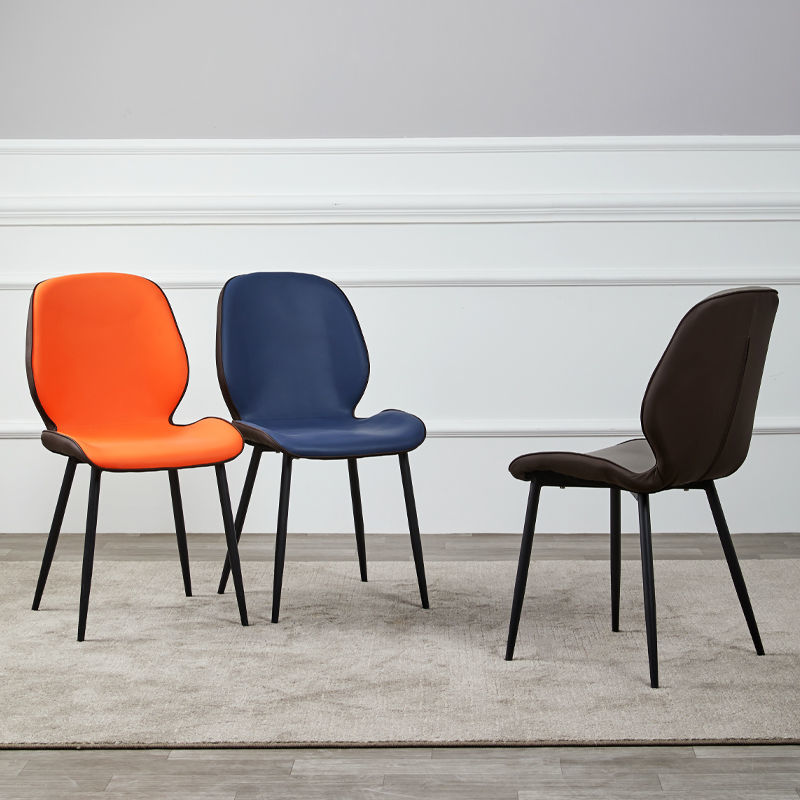 High Quality Home Furniture Dining Room Chairs Modern Leather Metal Legs Dining Chair