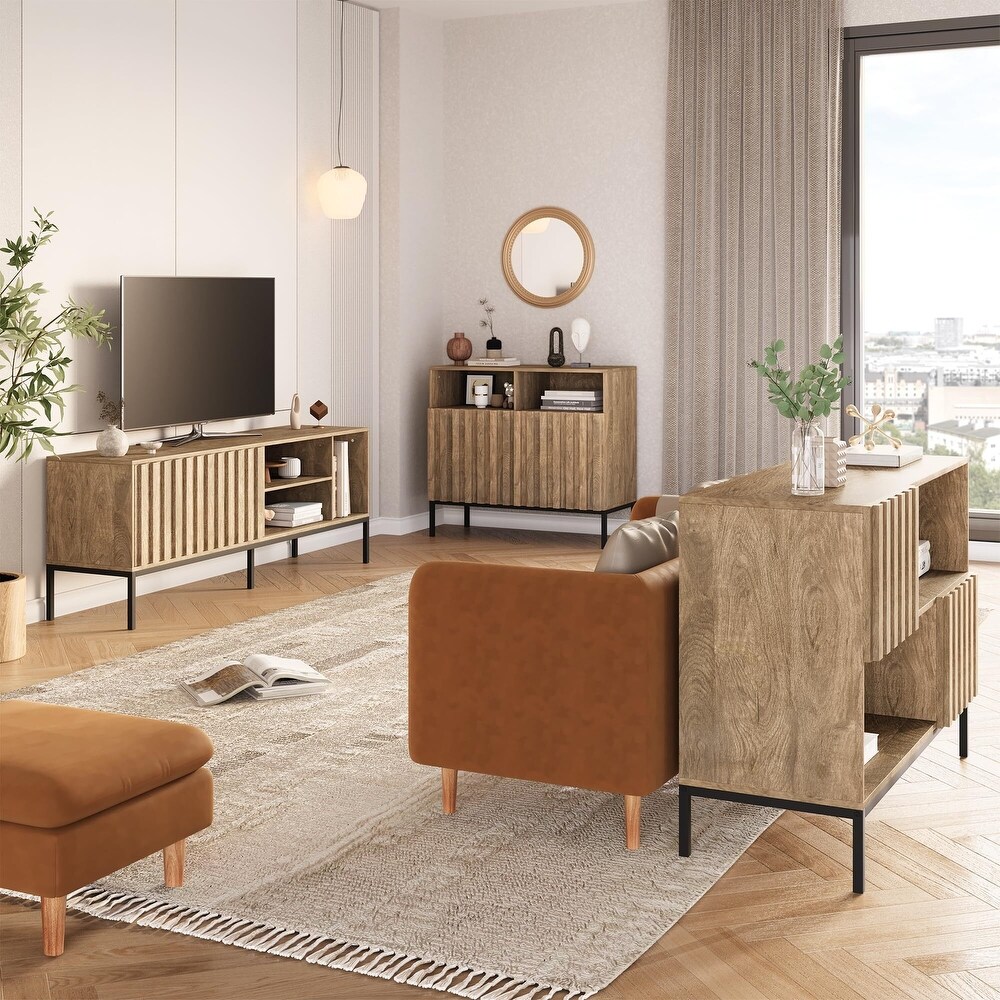 Nordic Style Sideboard Storage Cabinet Modern Design Rattan Furniture