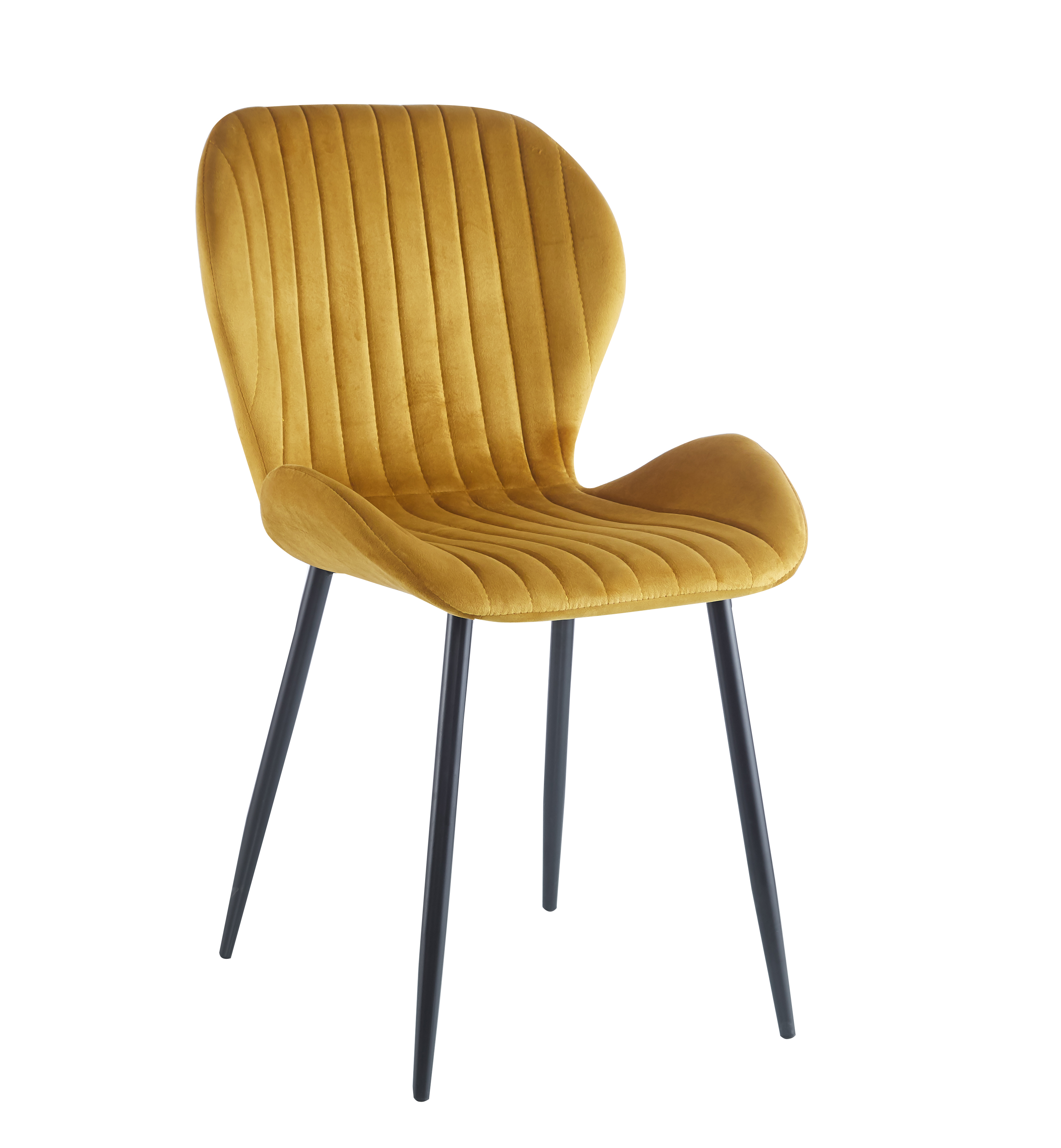 Contemporary Hotel Dining Chair Comfortable Velvet Upholstered Metal Armless Dining Chair Home Furniture
