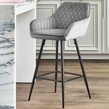 Luxury Designs Painting Leg Orange Velvet Counter Stools Barstool Chair Manufacturer
