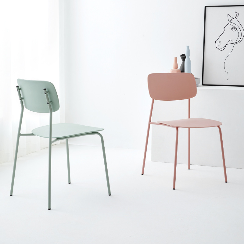 Modern Hot Sale Plastic Dining Chair PP Back Metal Frame Cafe Restaurant Dining Plastic Chair