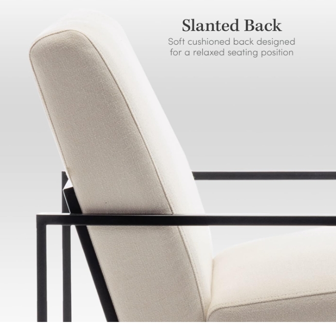 Leisure Armchair High-density Sponge Fabric Makeup Chair Metal Leg