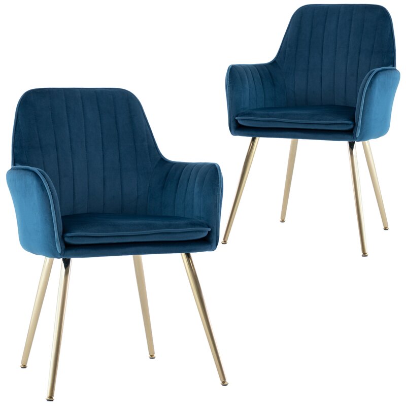 Fabric Dining Chair Gold Dining Chair with Metal Legs Hot Modern Luxury Design Upholstered Velvet Home Furniture 