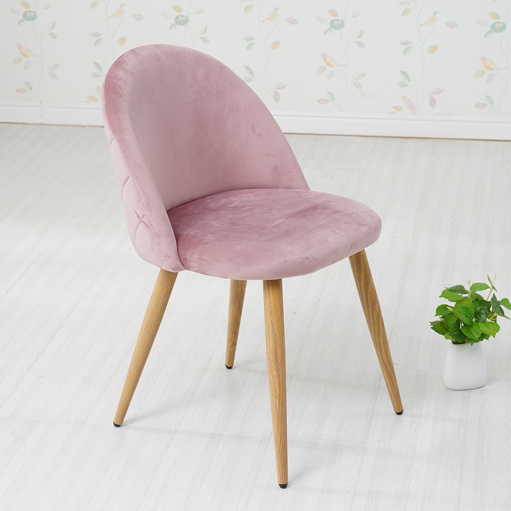  High Quality Modern Velvet Dining Room Furniture New Nordic Pink Fabric Dining Chair