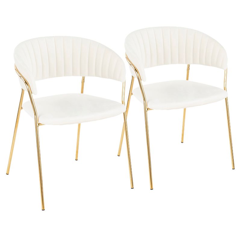  Luxury Modern Design Velvet Fabric Dining Chairs Home Furniture Golden Frame Dining Chairs
