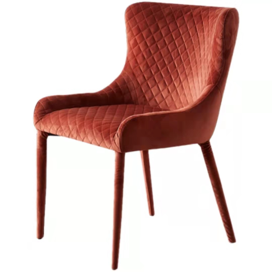 Home Furniture Nordic Velvet Modern Luxury Dining Chairs With Metal Legs