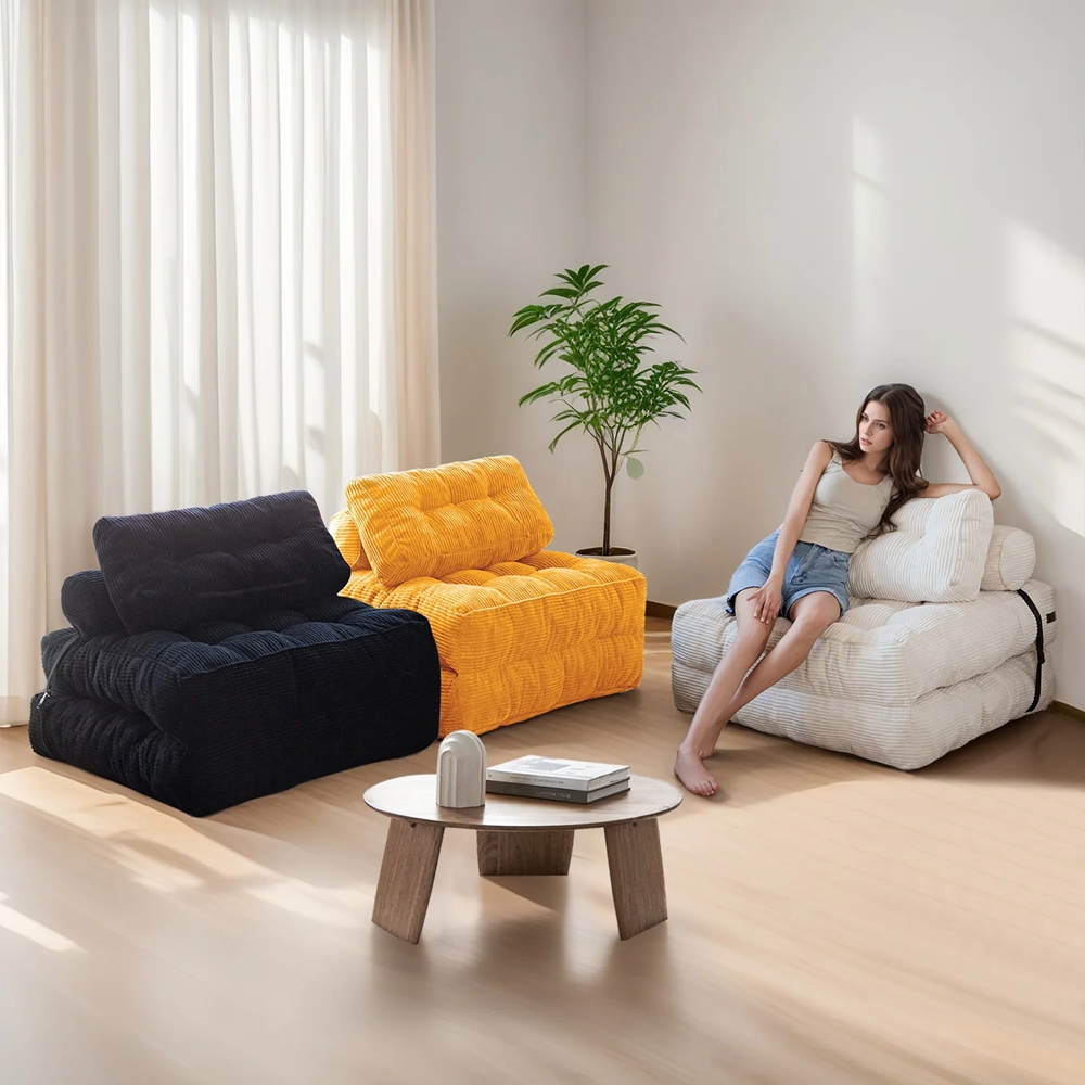 Corduroy Sofa Bed Folding Sofa Convertible Lounge Comfortable Floor Sleeper Compress Sofa