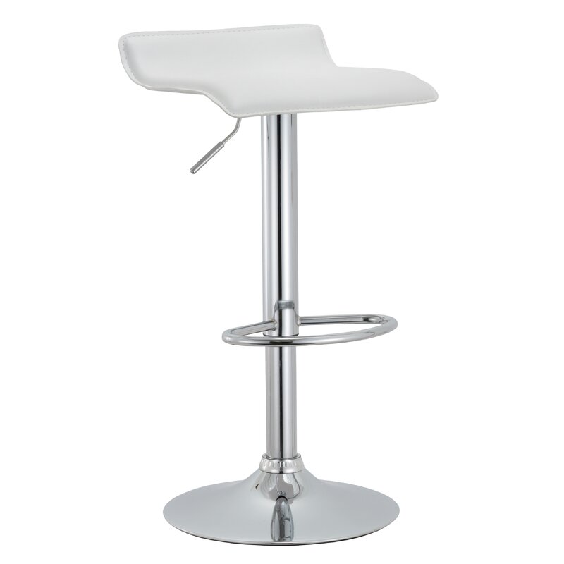 Grey White Leather Swivel Bar Stools Footrest Iron Base Height Adjustable Bar Stool