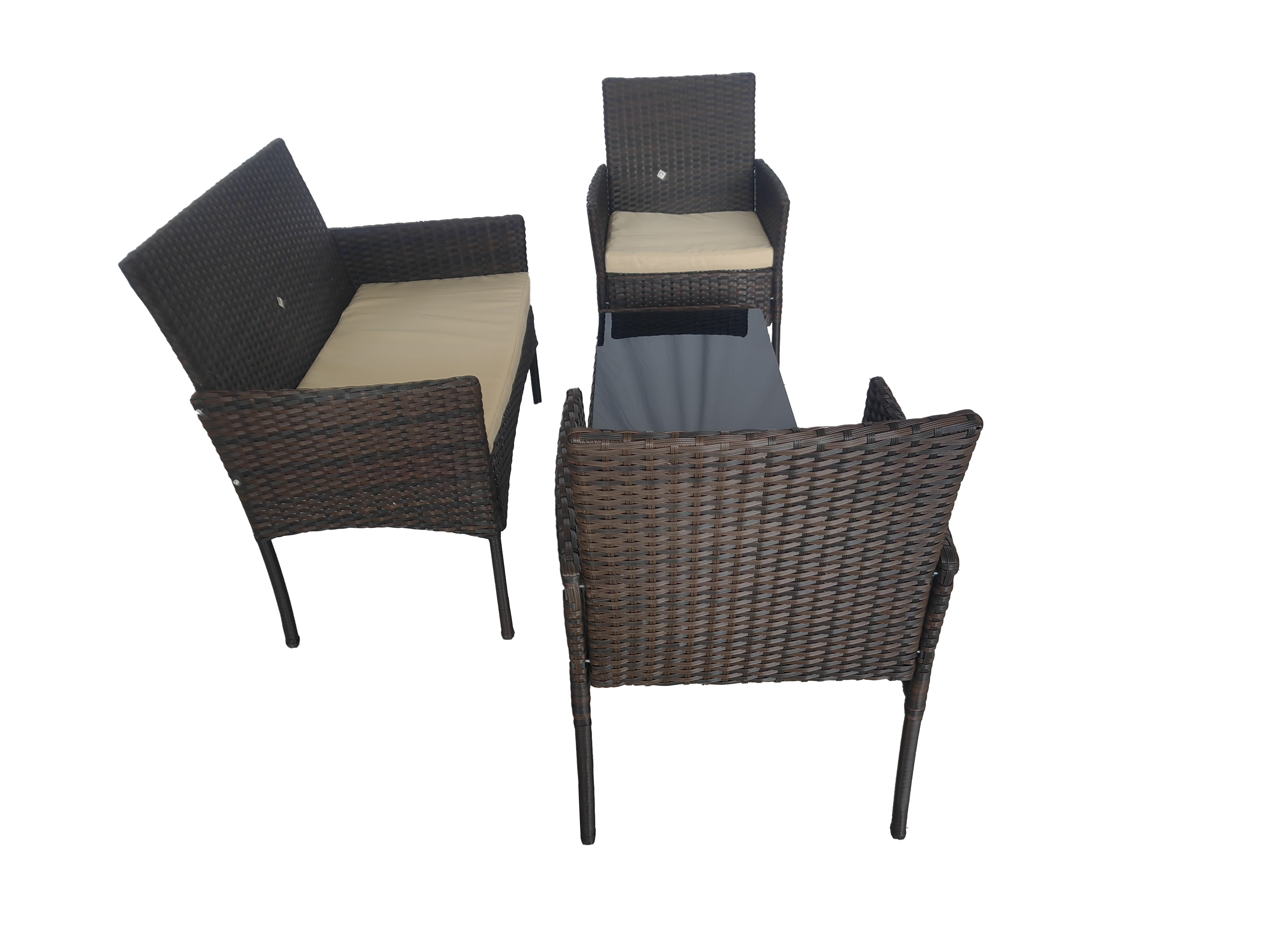 PE Wicker Table and Chair Outdoor Sofa Set Garden Rattan Wicker Table and Chair Set