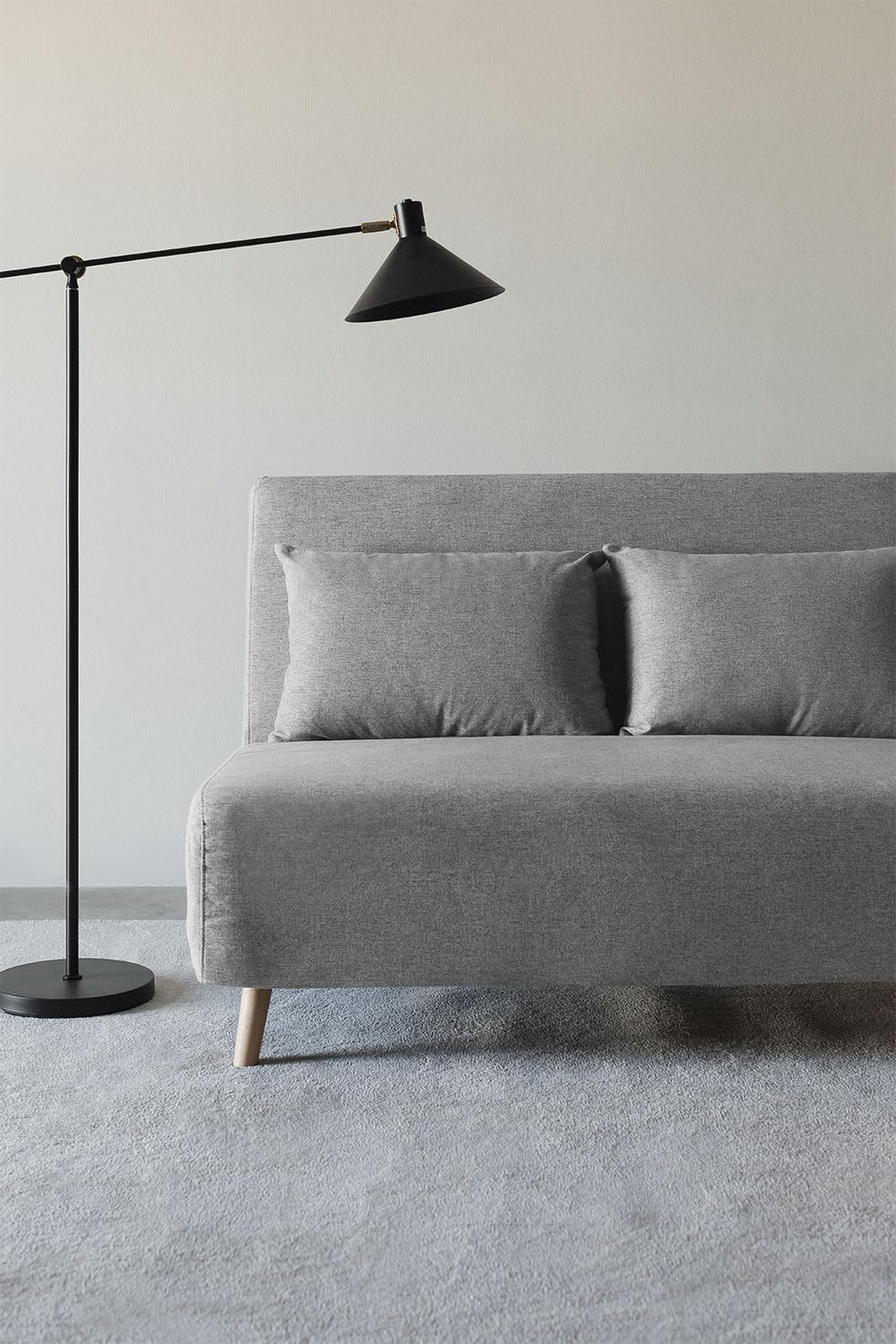 Velvet or Linen Fabric Sofa Bed Double Seat with Solid Wood Leg