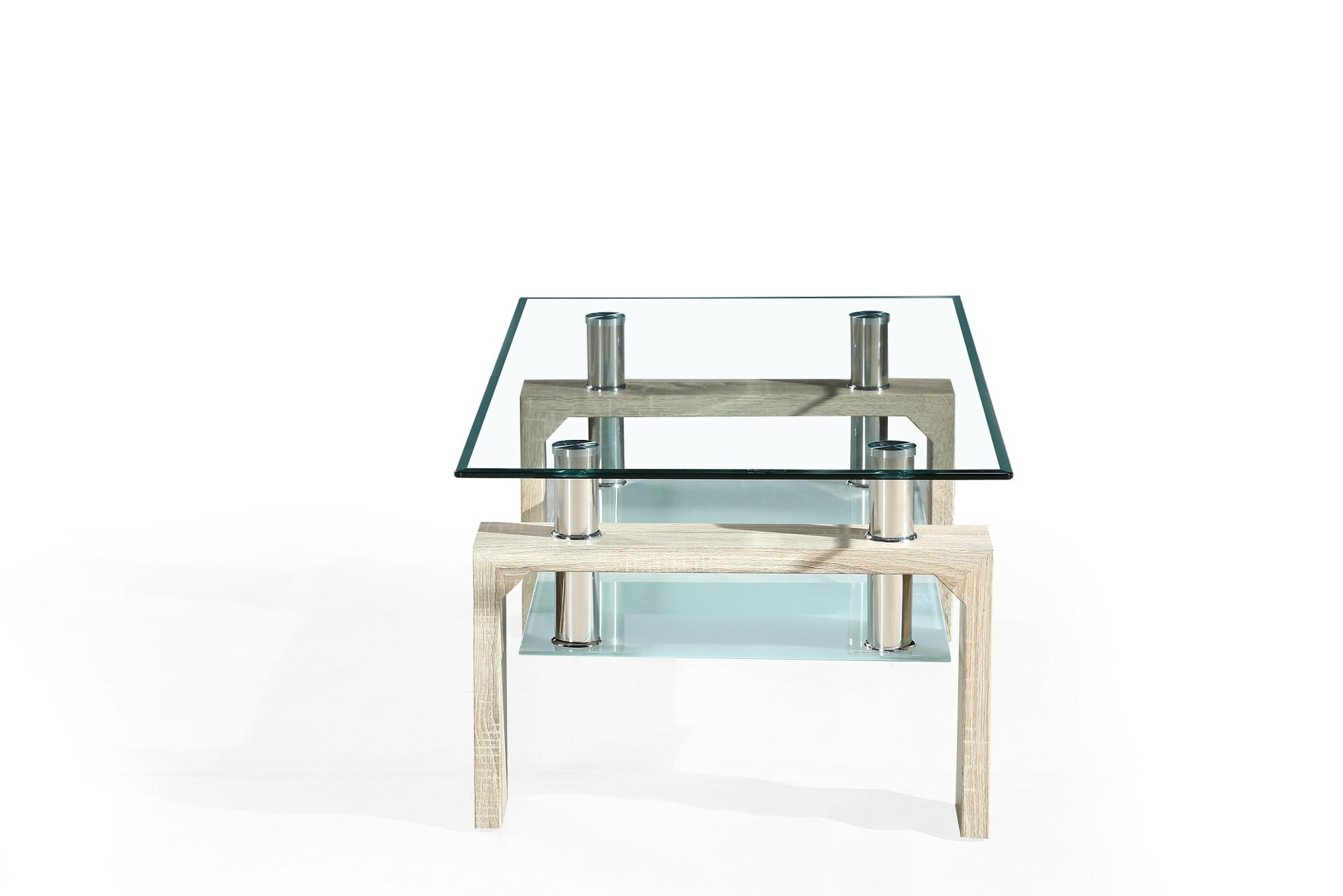 Center Table Living Room Furniture Coffee Table MDF and Tempered Glass Modern Customized Console Table