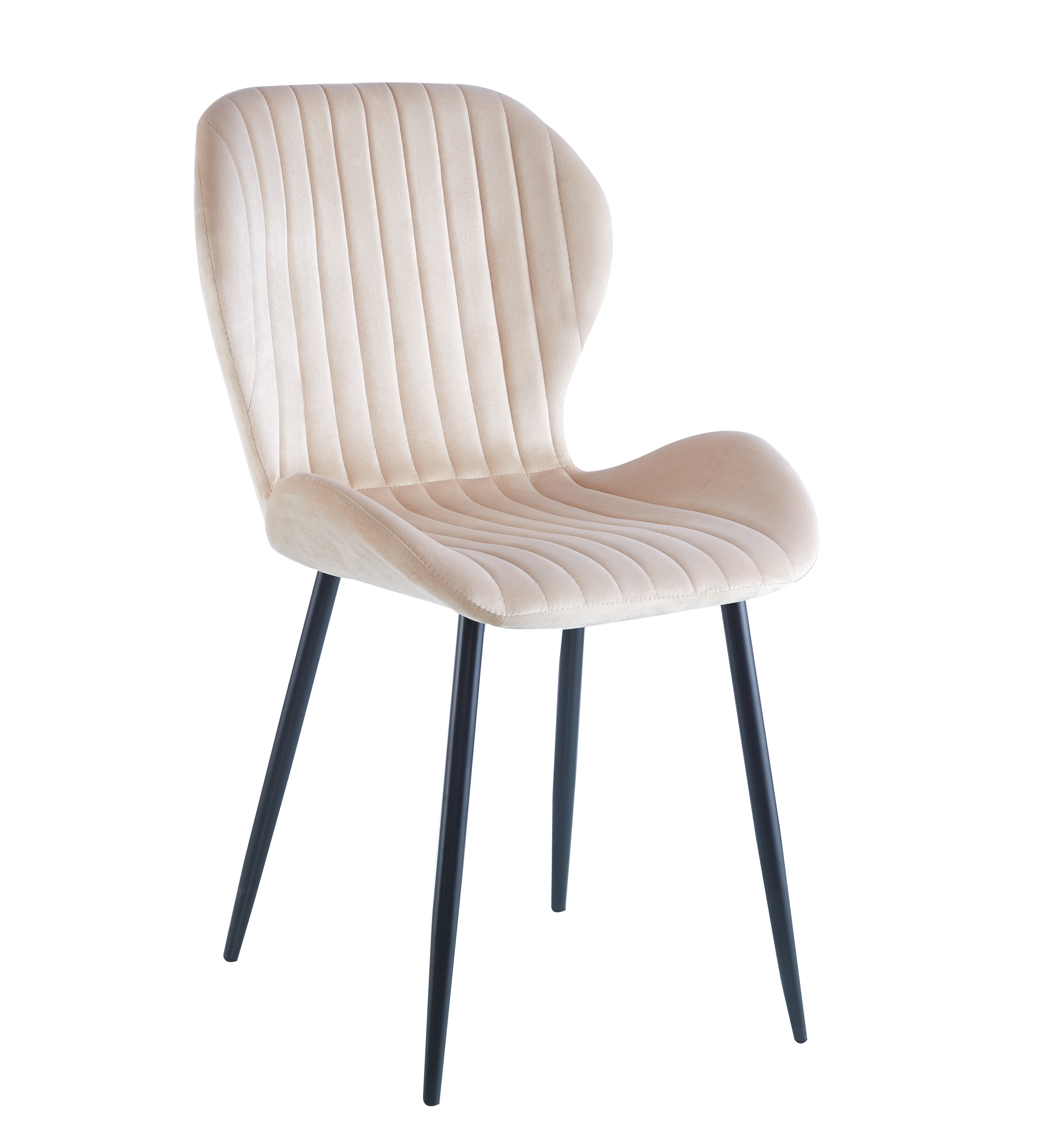 Contemporary Hotel Dining Chair Comfortable Velvet Upholstered Metal Armless Dining Chair Home Furniture