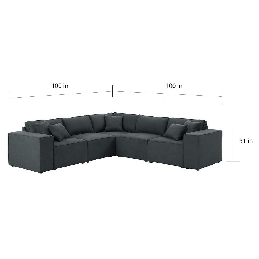 Modern Luxury Living Room Furniture Floor Sofa Set 3 Seater Wooden Coffee Velvet Sofa Corner