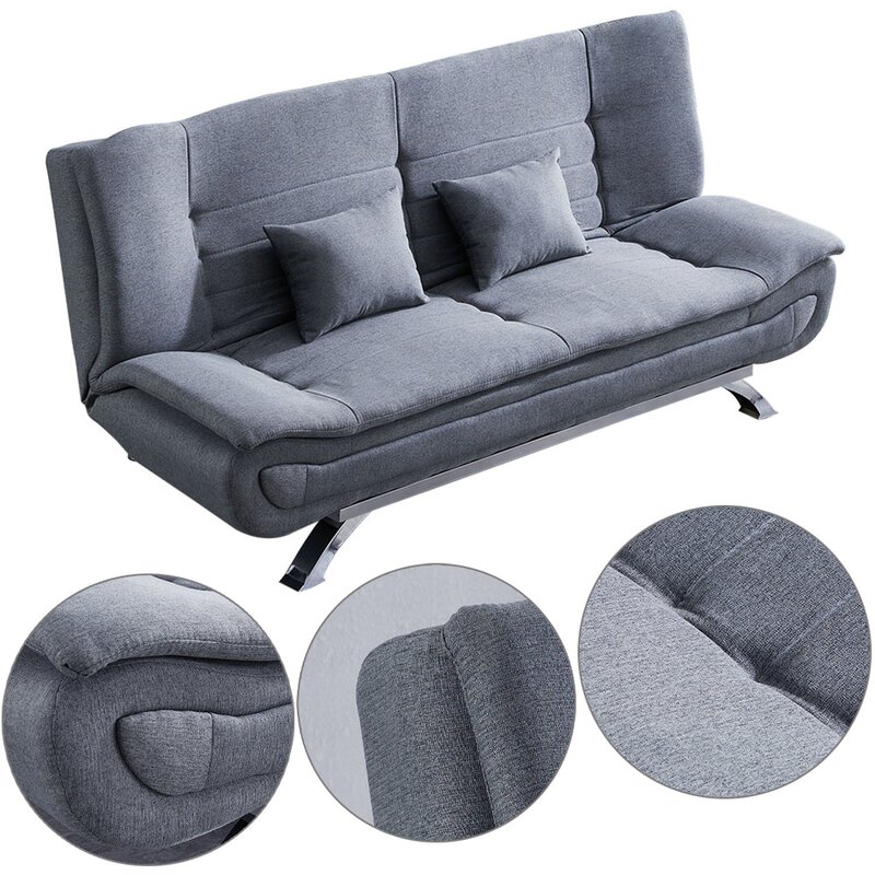 Space Saving Living Room Modern Velvet Folding Extendable Sofa Bed