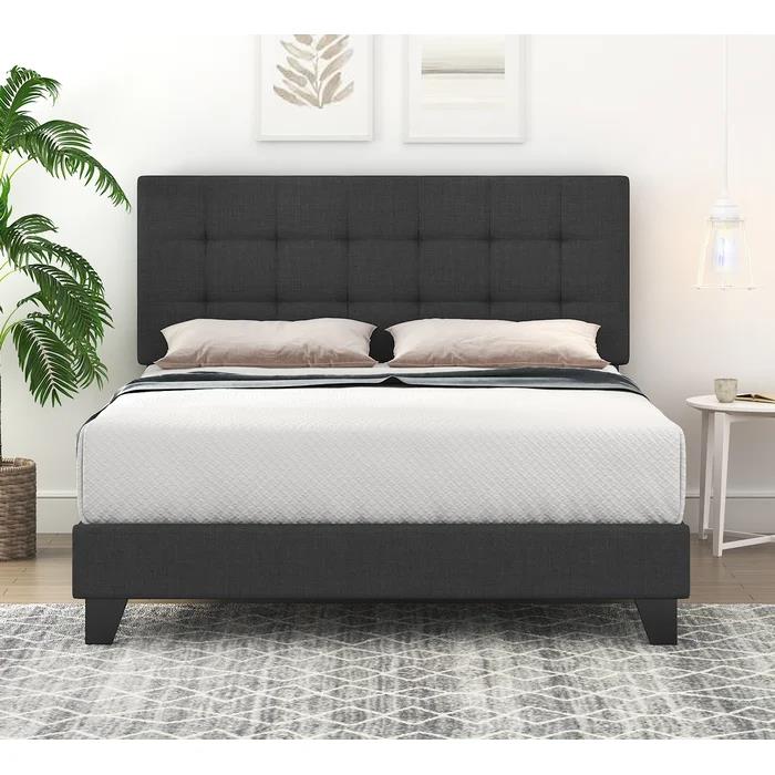 Modern Double Simple Upholstered Bed Custom Wooden Furniture Bed Fabric Bed Room Furniture Set