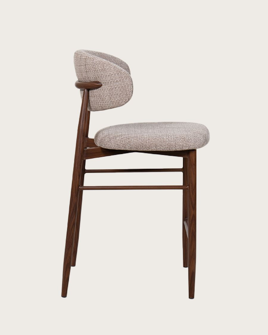  Modern Nordic Light Luxury Metal Leg Fabric High Stools Bar Chair