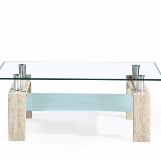 Center Table Living Room Furniture Coffee Table MDF and Tempered Glass Modern Customized Console Table
