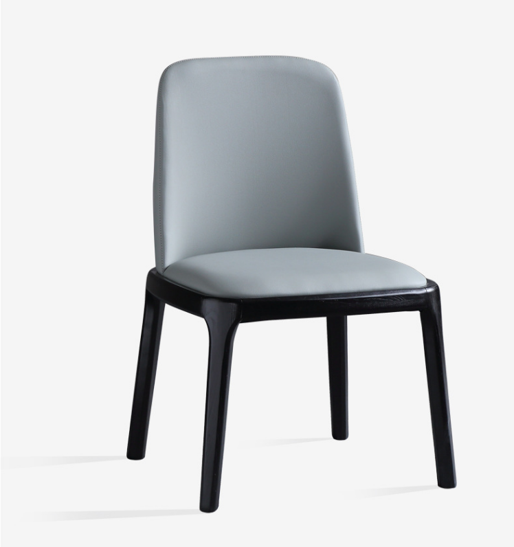 PU Leather Upholstery Seat and Back Plastic Base Black Color Restaurant Dining Chair Furniture