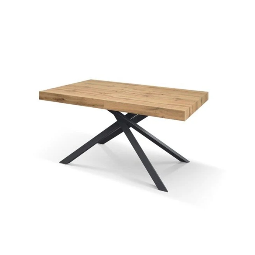 Modern Design Rectangular Dining Tables MDF Extension Table Extendable Dining Table with Metal Legs